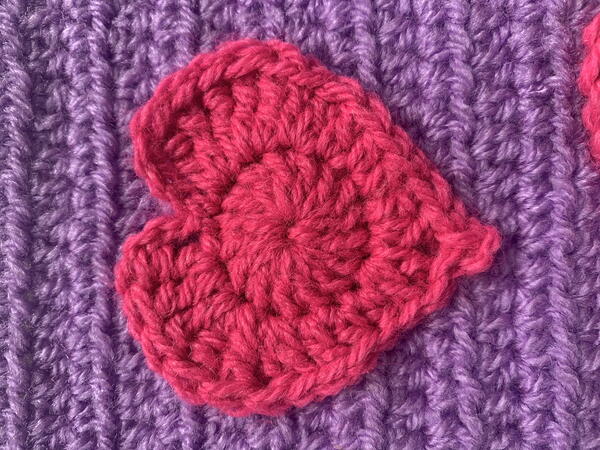 Simple Crochet Heart Appliqué 