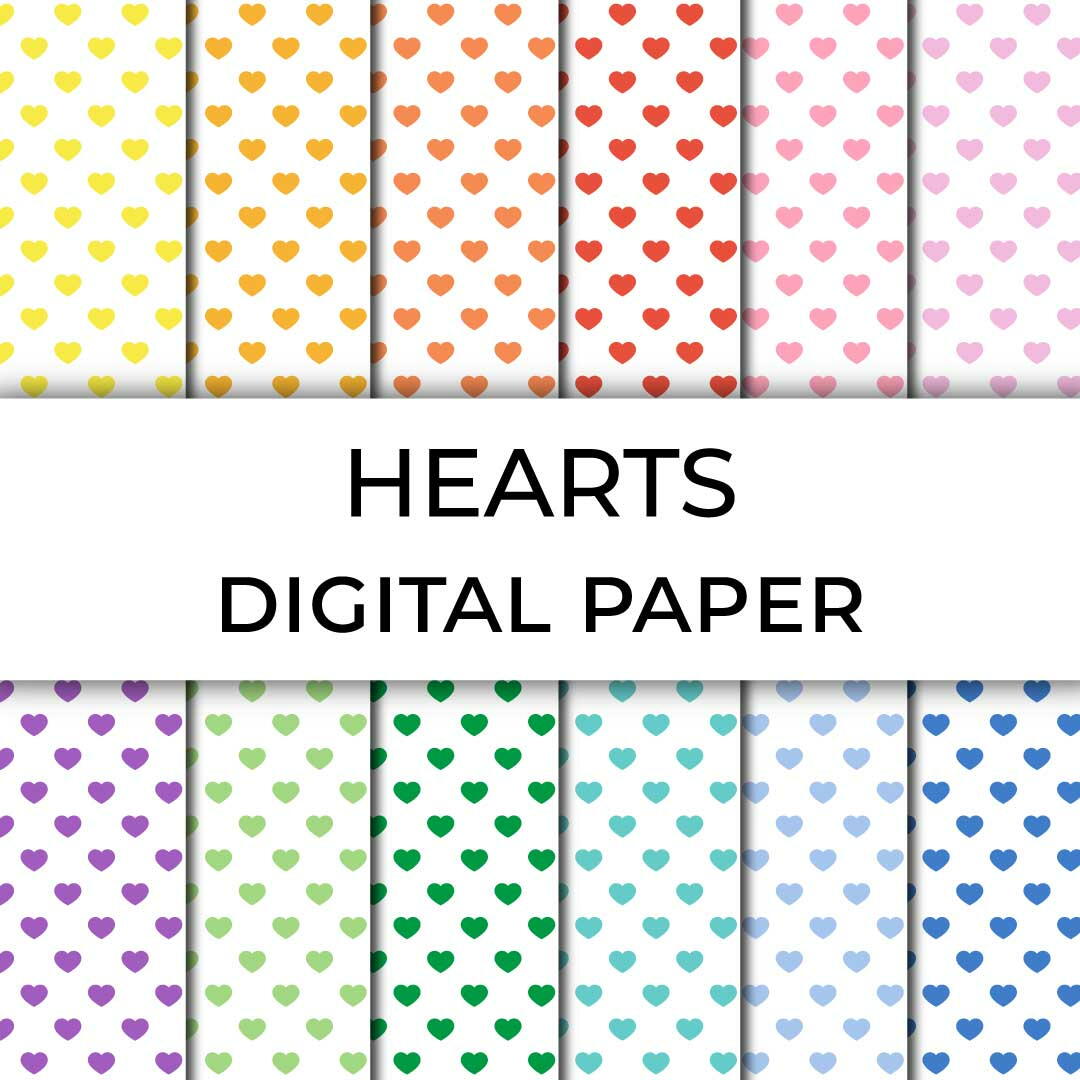 Printable Hearts Digital Paper | FaveCrafts.com Printable Hearts Digital Paper | FaveCrafts.com