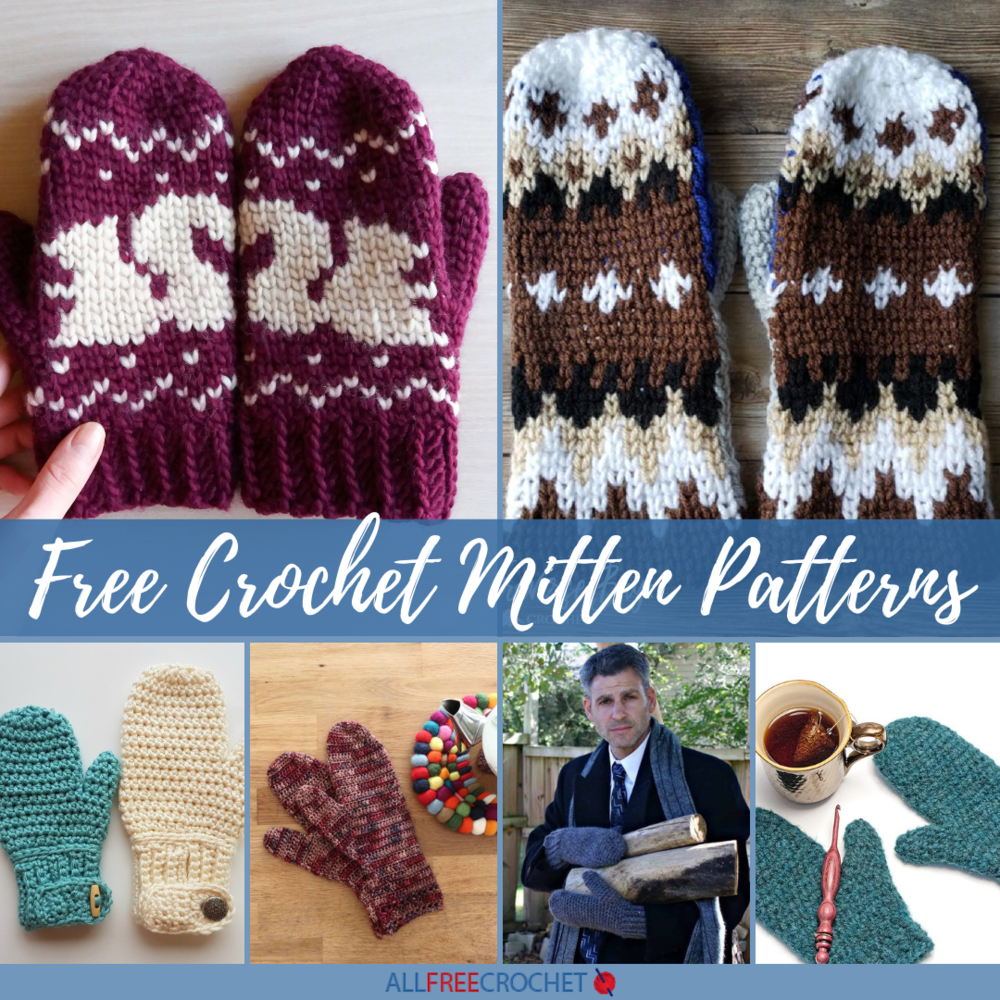Single Crochet Adult Mittens | AllFreeCrochet.com