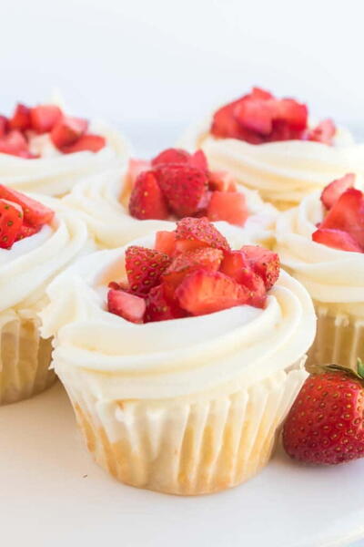 Sweet Strawberry Shortcake Cupcakes