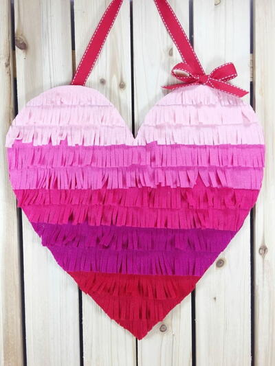 Ombre Felt Fringed Heart A Diy For Valentine’s Day