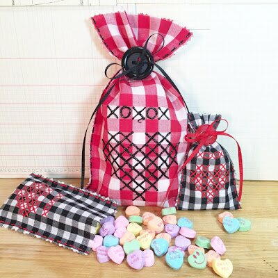 No Sew Faux Cross Stitched Valentine’s Gift Bags