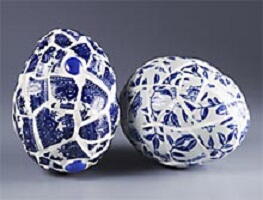 Blue Willow Mosaic Egg