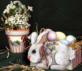 Easter Gifts: Floral Pot and Bunny Box