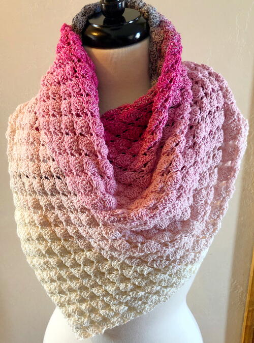 Feeling Flirty Lacy Shell Shawl Crochet Pattern | AllFreeCrochet.com