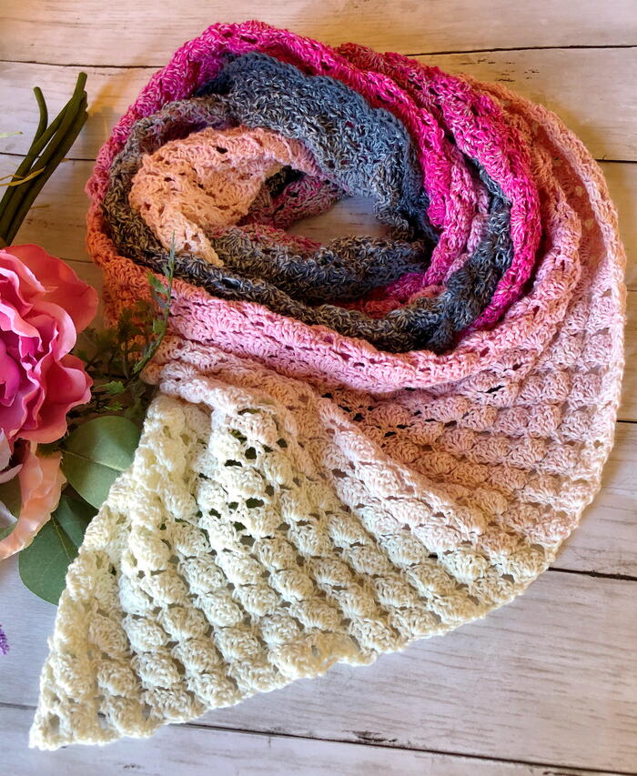 Lacey Shell Shawl Pattern Feeling Flirty Lacy Shell Shawl Crochet Pattern | AllFreeCrochet.com
