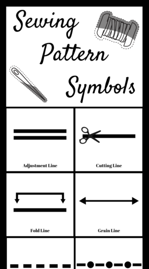 Image shows a partial sewing symbols chart.