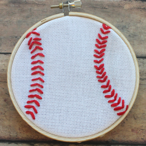 Home Run Baseball Embroidery Hoop