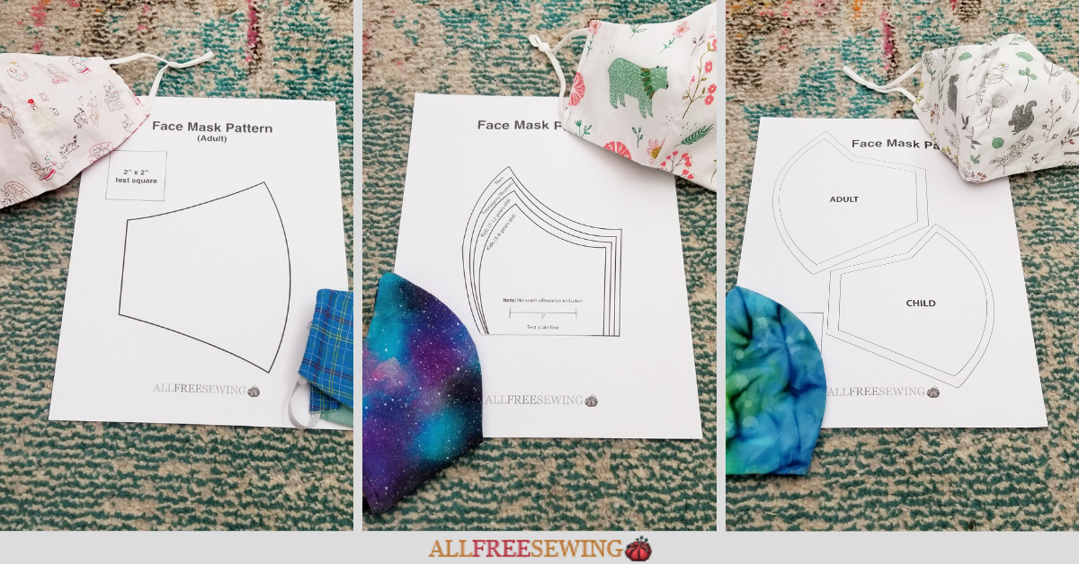 Free Face Mask Template PDFs 3 Styles AllFreeSewing Com