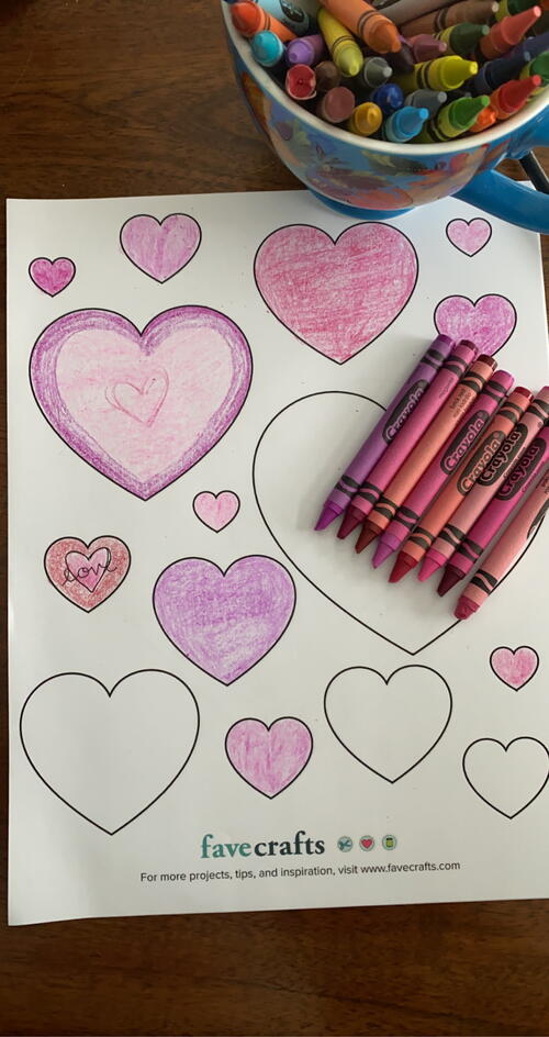 Printable Heart In Color Printable Hearts to Color (PDF Download) | FaveCrafts.com