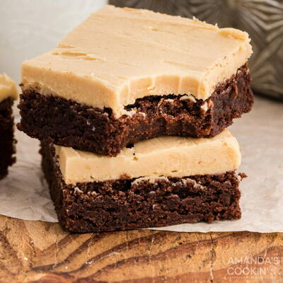 Fudge Brownies With Peanut Butter Frosting