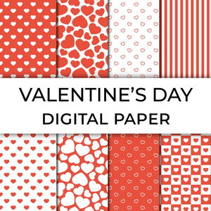 Printable Valentine's Day Digital Paper | AllFreePaperCrafts.com