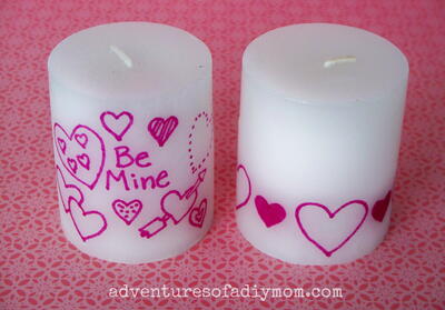 Personalized Valentine's Candles