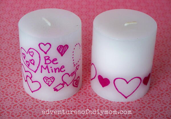Personalized Valentine's Candles