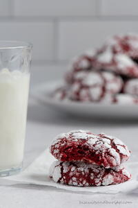 Red Velvet Crinkle Cookies