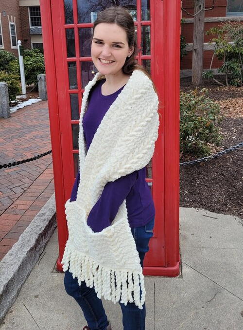 Textured Trebles Pocket Shawl