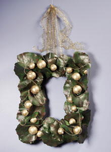 Gold and Green Square Wreath
