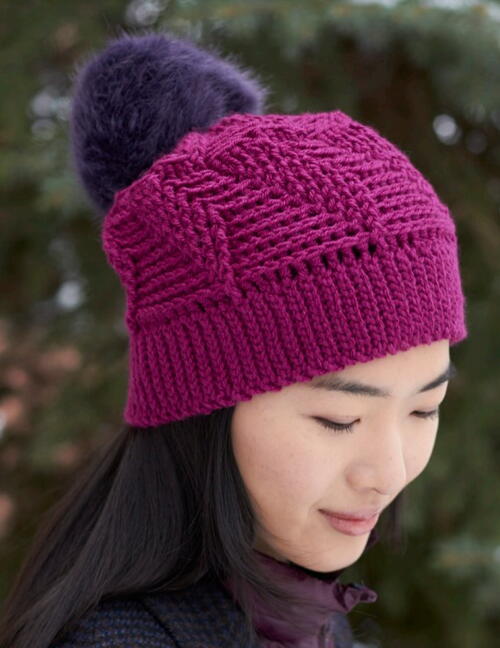 Radiant Orchid Pom Hat