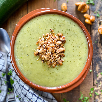 Spanish Cream Of Zucchini Soup With Honey Roasted Almonds