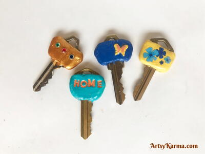 How To Make Embellished Clay Key Covers