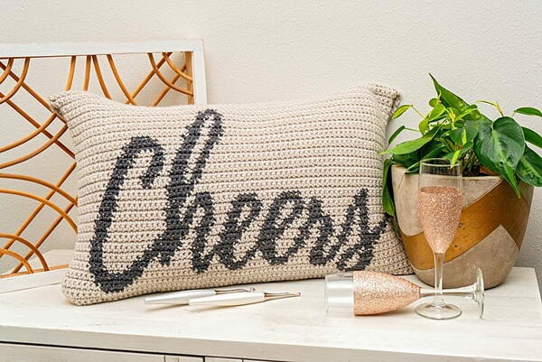 Cheers Crochet Pillow Pattern