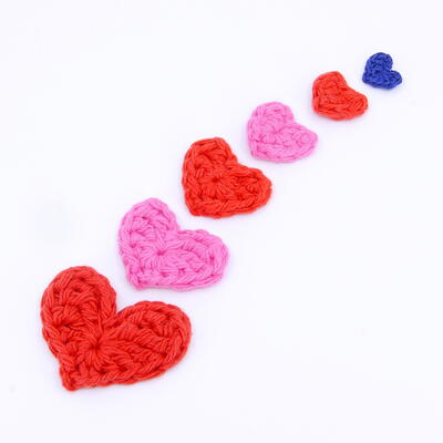 Mini Flat Heart Crochet Pattern