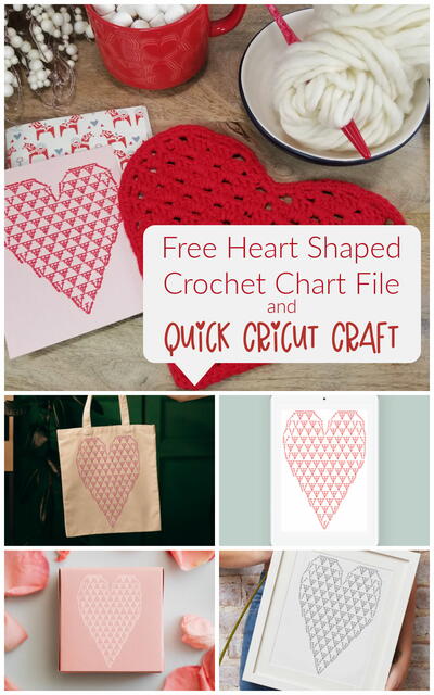 Heart Shaped Crochet Chart Cut File
