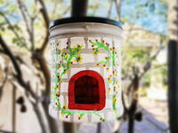 简单的咖啡罐鸟喂食器和鸟屋工艺品的孩子或成年人＂srcset=