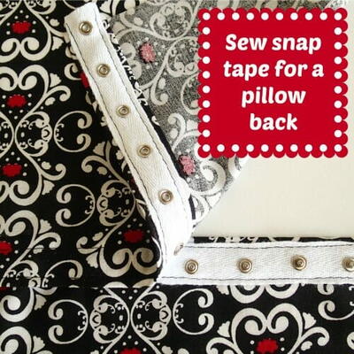 How To Sew Snap Tape To Close A Pillow Back