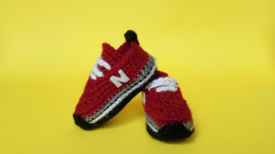 Realistic Crochet Baby Sneakers