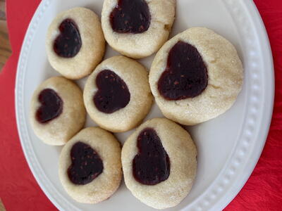 Thumbprint Heart Cookies