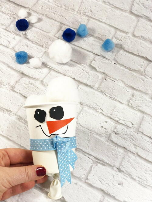 Diy Snowman Pom Pom Poppers For Indoor Snowball Fights