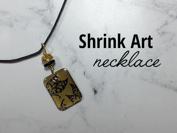 Radiant Gold Shrink Plastic Necklace