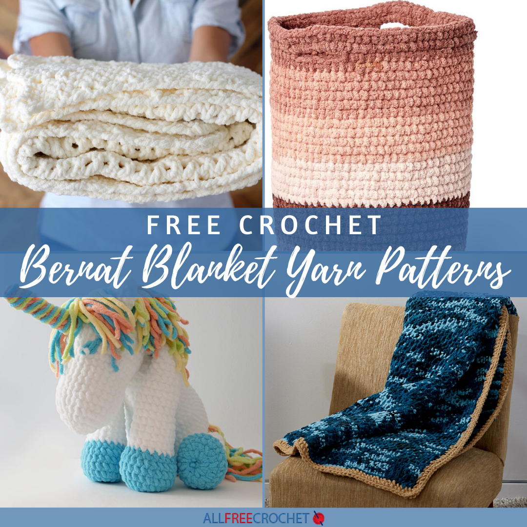 Bernat Blanket Stitch Trim Crochet Blanket
