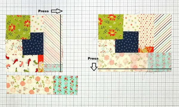 Stacked Squares Quilt Block Pattern | FaveQuilts.com