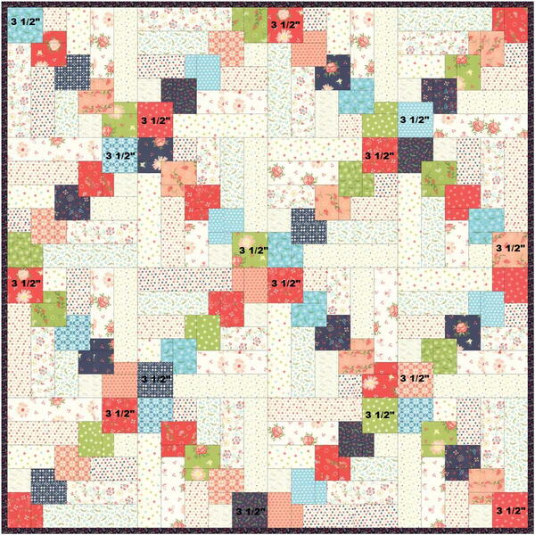 Stacked Squares Quilt Block Pattern