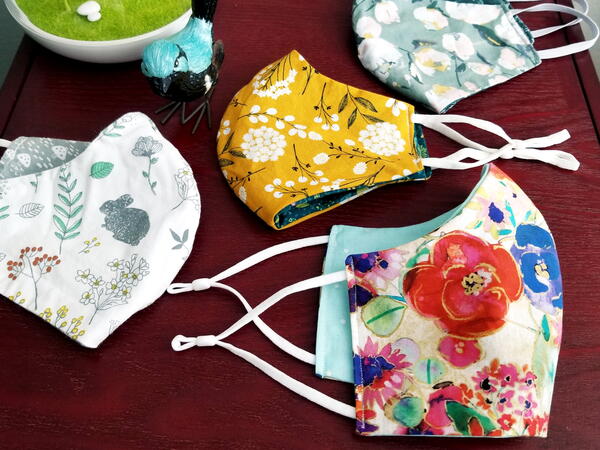 Fab Floral Face Mask Tutorial Printable Templates AllFreeSewing Com