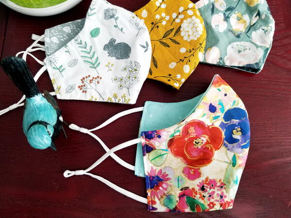 Fab Floral Face Mask Tutorial Printable Templates AllFreeSewing Com