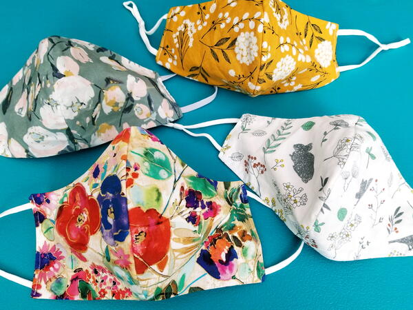 Fab Floral Face Mask Tutorial Printable Templates AllFreeSewing Com
