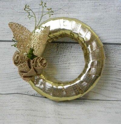 Metallic Gold Spring Butterfly Wreath