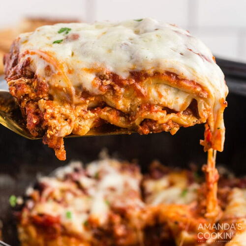 Slow Cooker Lasagna | AllFreeSlowCookerRecipes.com