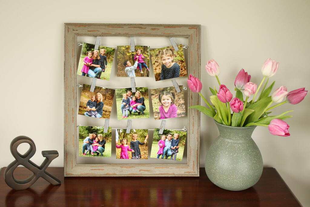 DIY Mini Clothespin Gallery Frame | FaveCrafts.com