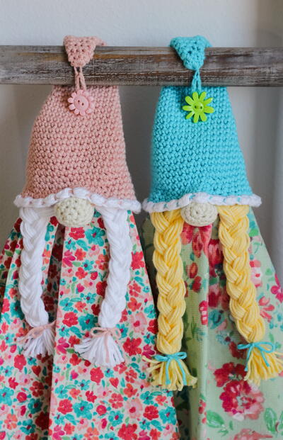 Spring Girl Gnome Towel Topper