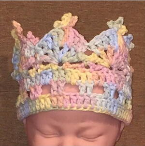 Crocheted Tall Baby Crown