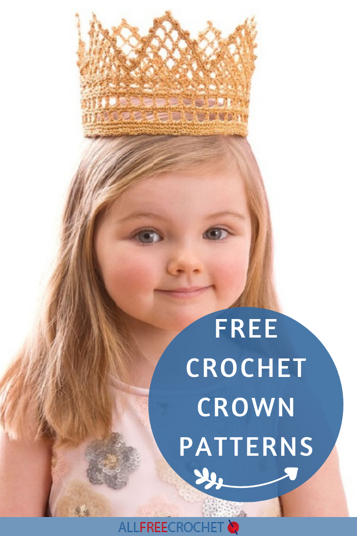 Crown Best Pattern 20 Crochet Crown Patterns (Free!) | AllFreeCrochet.com