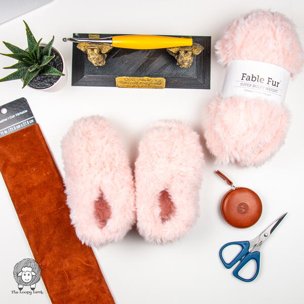 Rustic Fur Easy Crochet Slippers