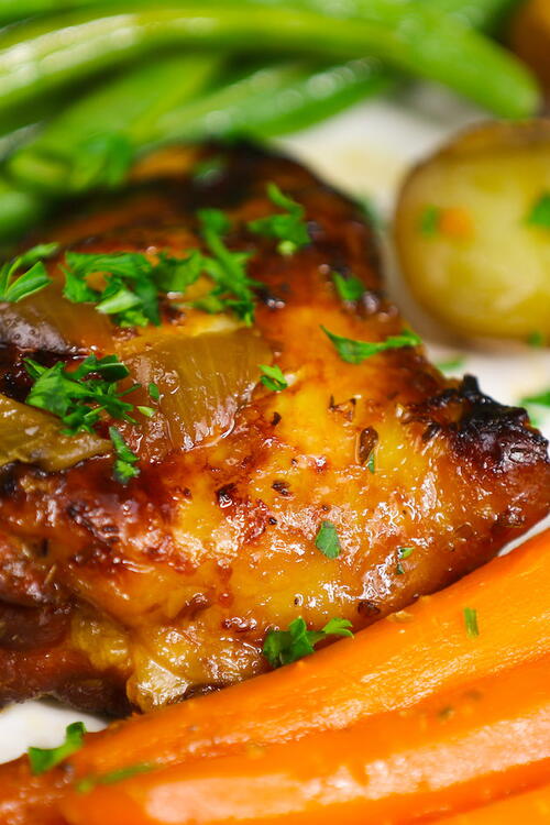 Easy Slow Cooker Chicken Thighs | AllFreeSlowCookerRecipes.com