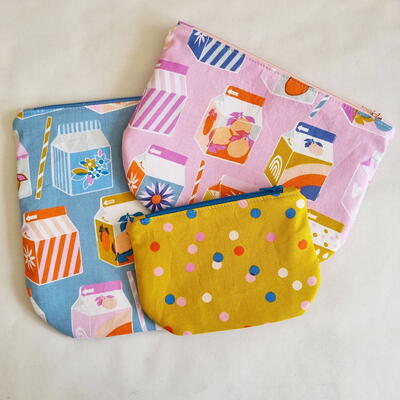 Flat Pouch 3 Sizes Sewing Pattern