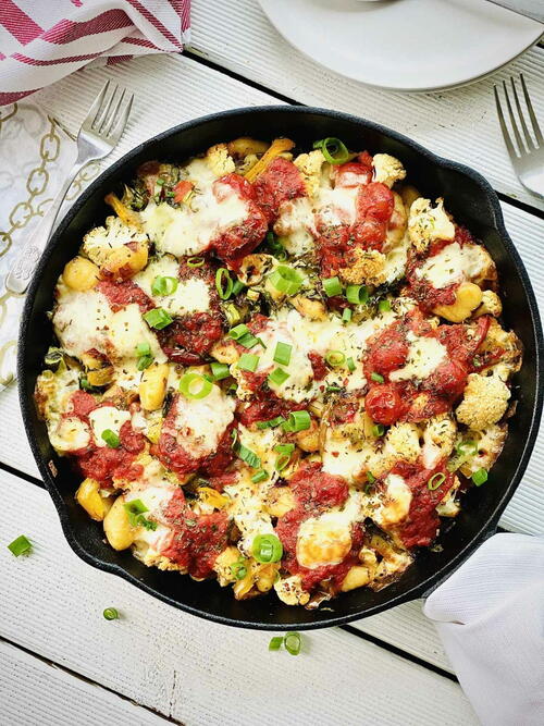 Cauliflower Bake With Gnocchi And Mozzarella