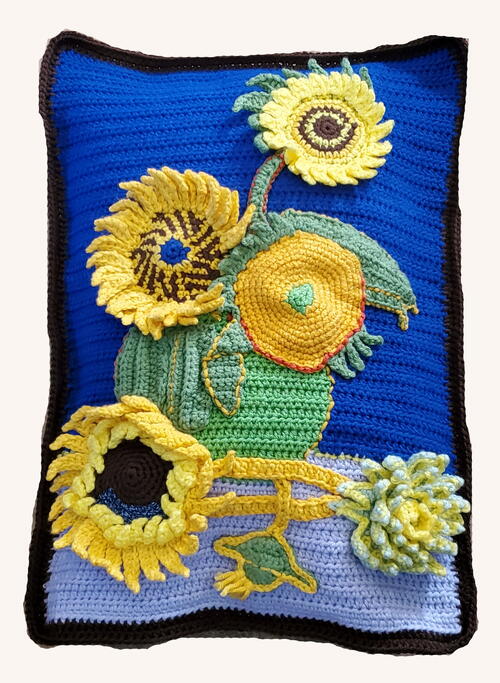 Van Gogh's Sunflowers In Crochet
